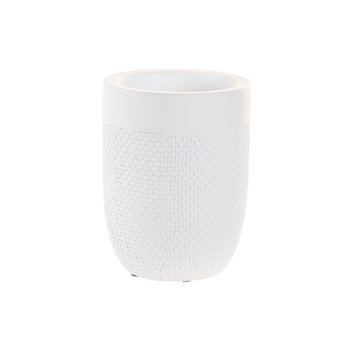 Vaso DKD Home Decor 8 x 8 x 10,5 cm Cemento Blanco