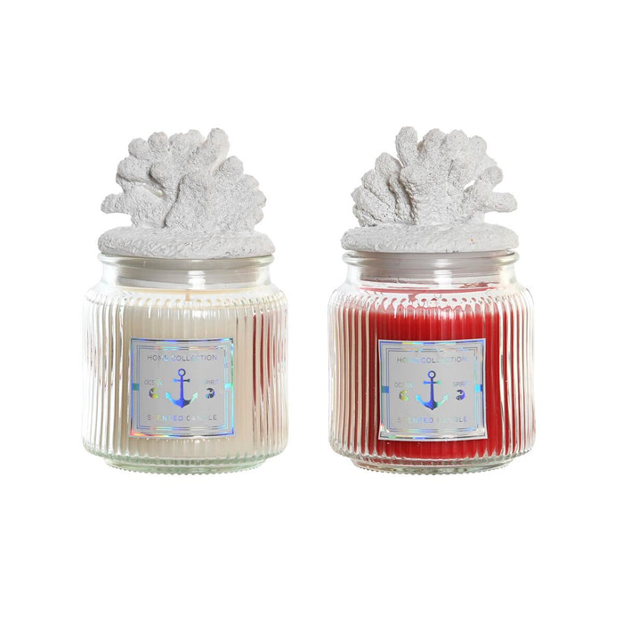 Scented Candle DKD Home Decor Coral Mediterranean 430 g (2 Units)