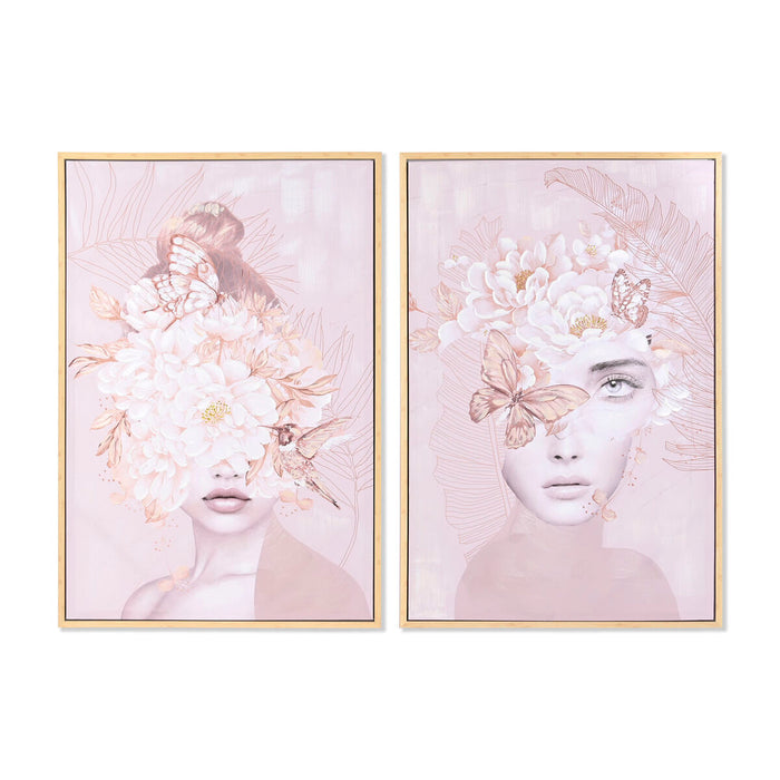 Cuadro DKD Home Decor Flores Moderno (80 x 4 x 120 cm) (2 Unidades)
