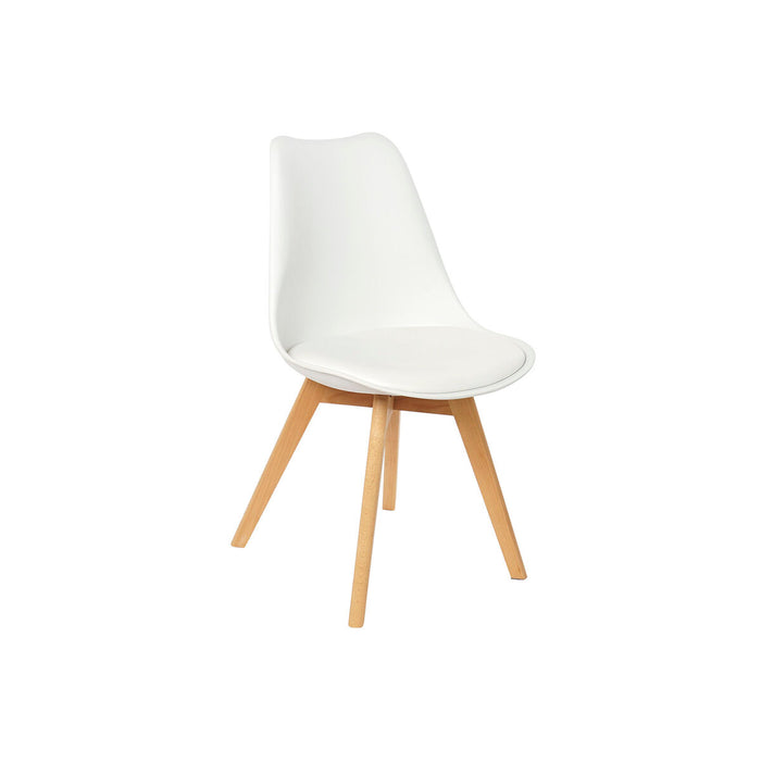 Chaise DKD Home Decor Blanc Naturel polypropylène Bois de hêtre 48 x 55 x 83 cm