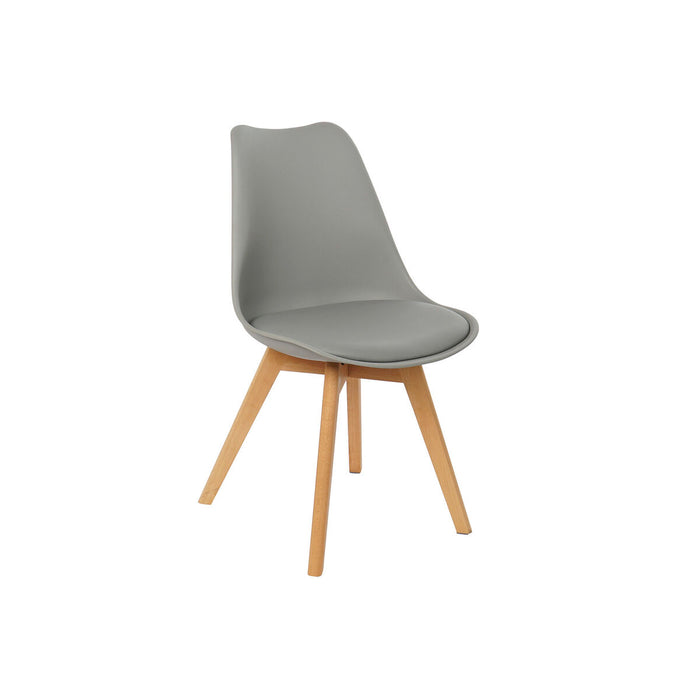 Silla DKD Home Decor 48 x 55 x 83 cm Espuma Gris Marrón Polipropileno Haya