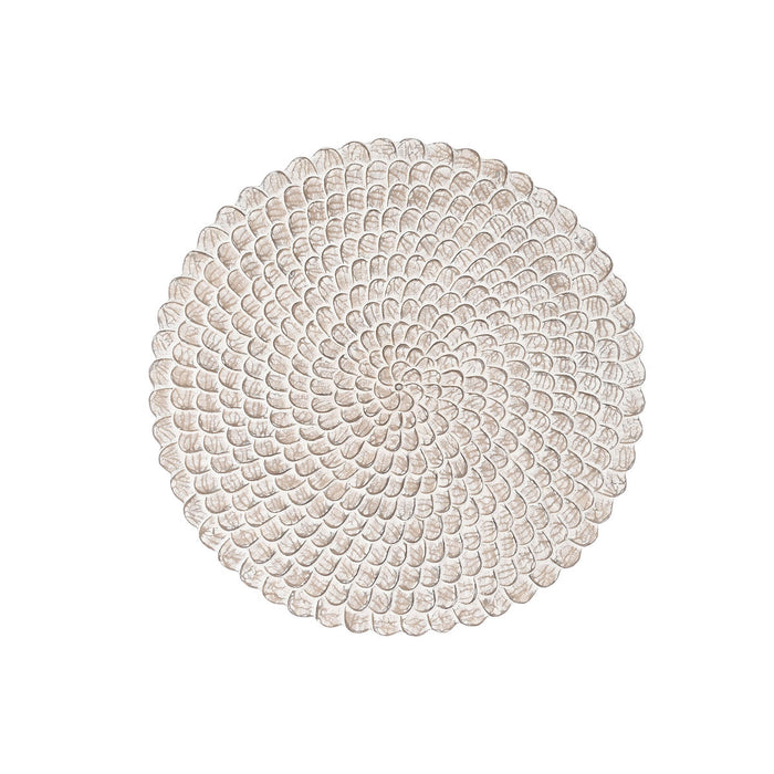 Decoración de Pared DKD Home Decor Acabado envejecido Natural 120 x 3 x 120 cm Blanco Indio
