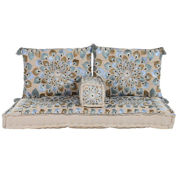 Sillón de jardín DKD Home Decor Azul Beige 155 x 76 x 65 cm 150 x 76 x 20 cm