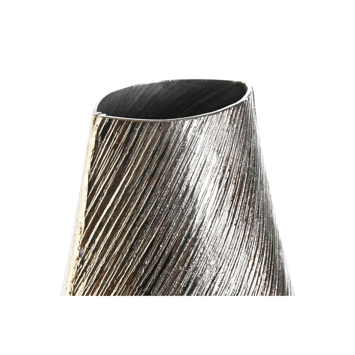 Jarrón DKD Home Decor Dorado Plateado Aluminio Moderno 22 x 13 x 40,5 cm (2 Unidades)