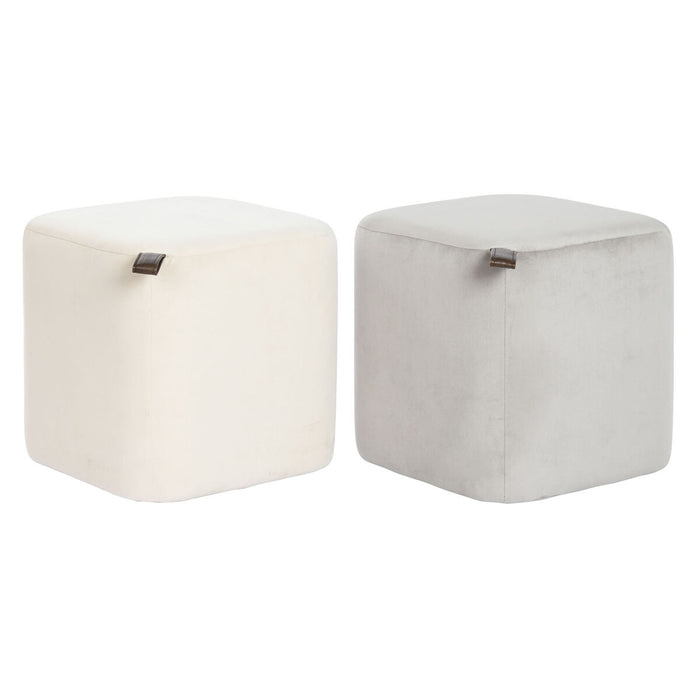 Reposapiés DKD Home Decor Amarillo Azul Beige Gris Scandi 35 x 35 x 35 cm (2 Unidades)