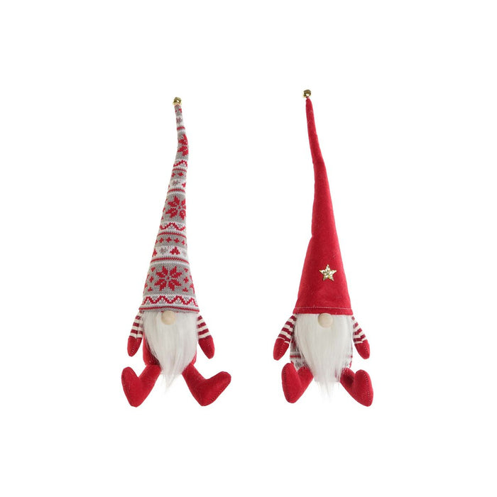 Adorno Navideño DKD Home Decor Blanco Rojo Gnomo 10 x 10 x 40 cm (2 Unidades)