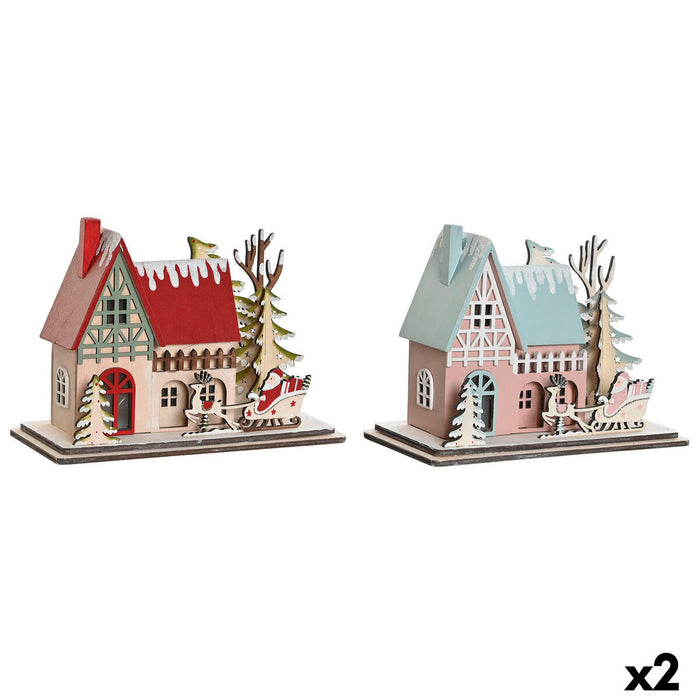 Décorations de Noël DKD Home Decor Rouge Rose clair 23,5 x 11 x 20,5 cm (2 Unités)