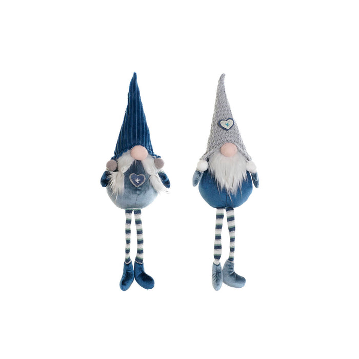 Christmas bauble DKD Home Decor Blue White Grey Gnome 13 x 12 x 54 cm (2 Units)