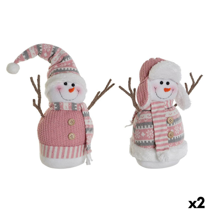 Decoración DKD Home Decor Blanco Marrón Rosa 30 x 16 x 33 cm (2 Unidades)