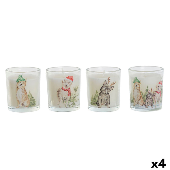 Bougie DKD Home Decor Blanc 5 x 5 x 6 cm (4 Unités)