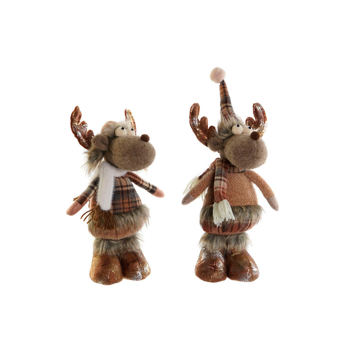 Décorations de Noël DKD Home Decor Marron Renne 14 x 12 x 35 cm (2 Unités)