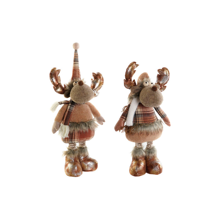 Adorno Navideño DKD Home Decor Marrón Reno 18 x 17 x 48 cm (2 Unidades)