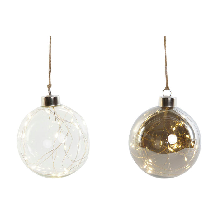 Decoración Colgante DKD Home Decor Transparente Cristal 10 x 10 x 10 cm (2 Unidades)