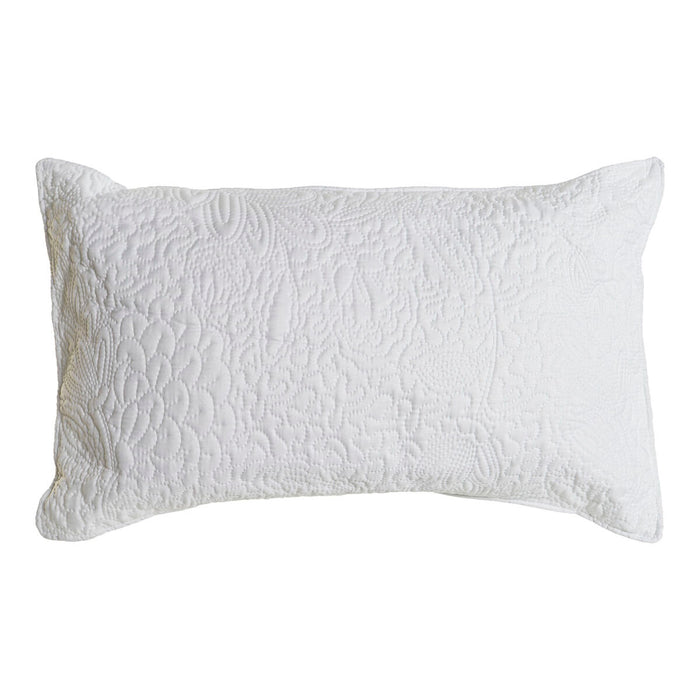 Cushion DKD Home Decor White Polyester Floral 60 x 10 x 40 cm