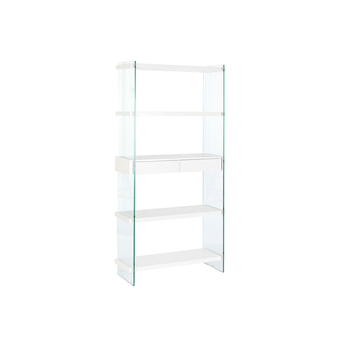 Estantería DKD Home Decor Blanco Transparente Cristal Madera MDF 90 x 35 x 180 cm (1)