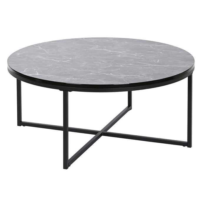 Mesa de Centro DKD Home Decor Metal Madera MDF 80 x 80 x 35 cm