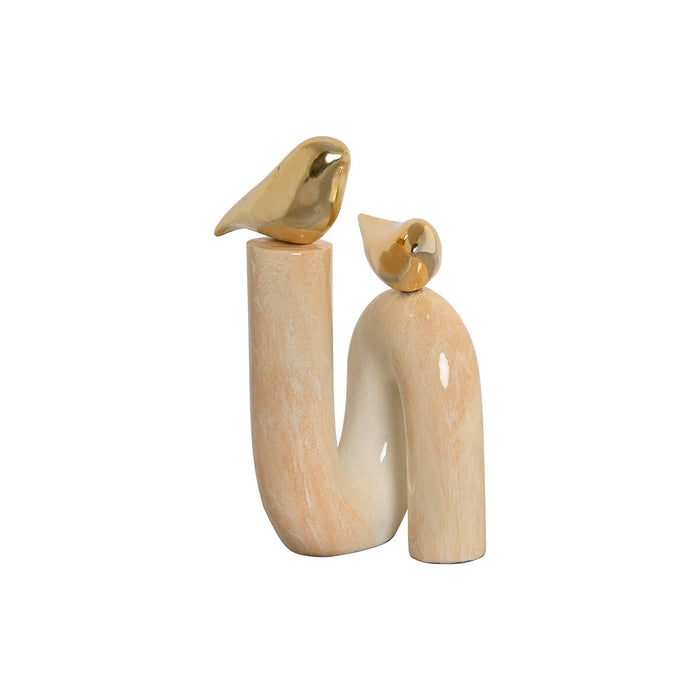 Figurine Décorative Home ESPRIT Doré Ivoire Oiseaux Romantique 19 x 11,5 x 27 cm