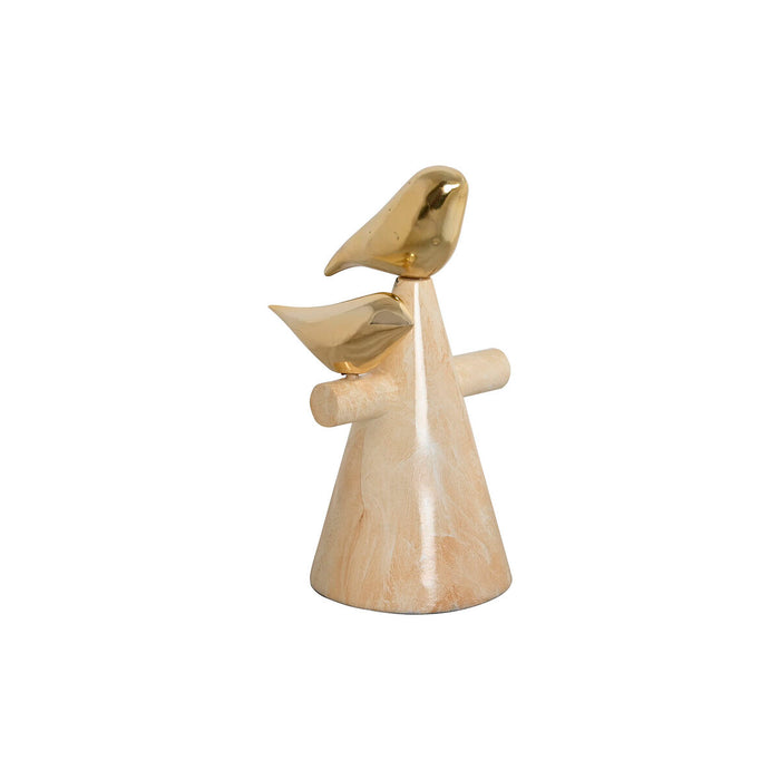 Figura Decorativa Home ESPRIT Dorado Marfil Pájaros Romántico 16,5 x 14 x 27 cm