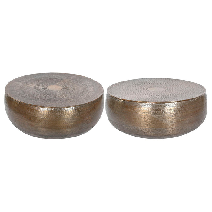 Mesa de Centro Home ESPRIT Dorado Aluminio 120 x 120 x 45 cm