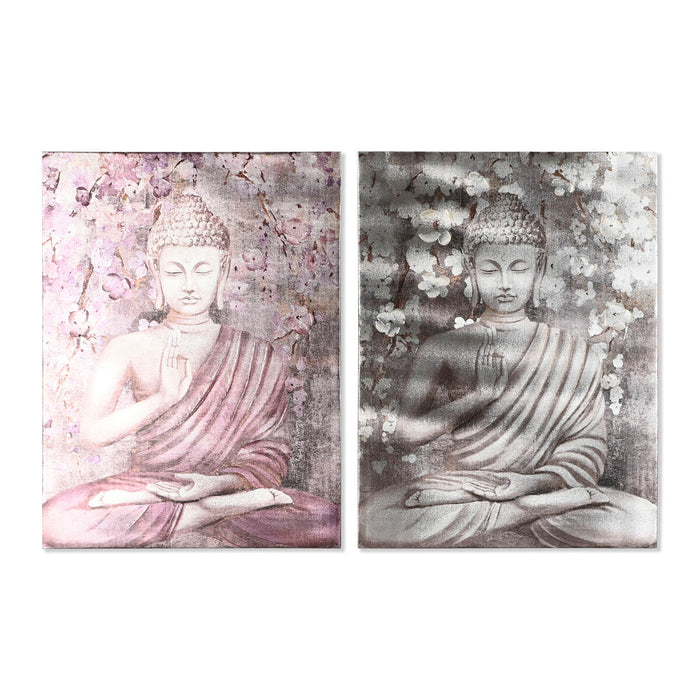 Canvas Home ESPRIT Pinewood Canvas 60 x 2,7 x 80 cm