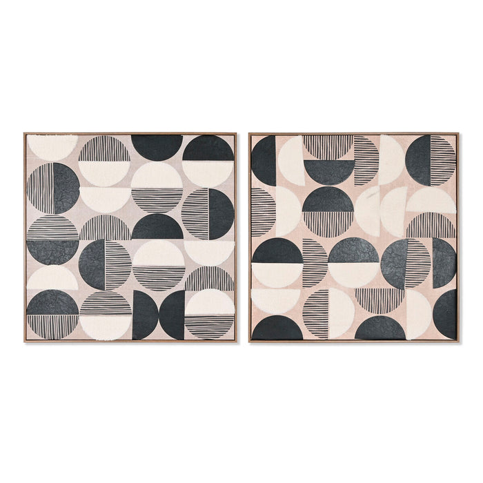 Canvas Home ESPRIT Leather Pinewood Canvas 80 x 2,4 x 80 cm