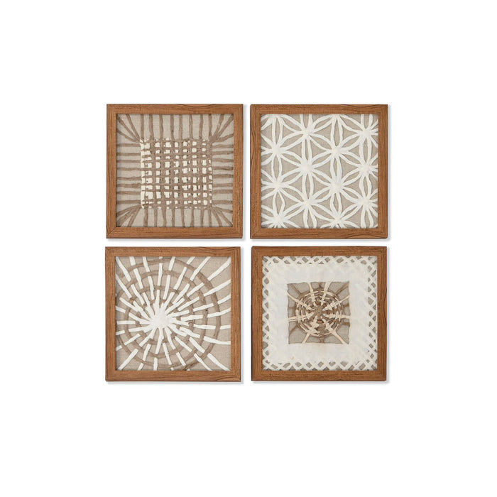 Jeu de 4 tableaux Home ESPRIT Papier Verre 22 x 2 x 22 cm