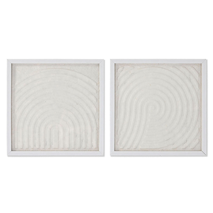Cuadro Home ESPRIT Blanco Natural Moderno Escandinavo 35 x 2 x 35 cm