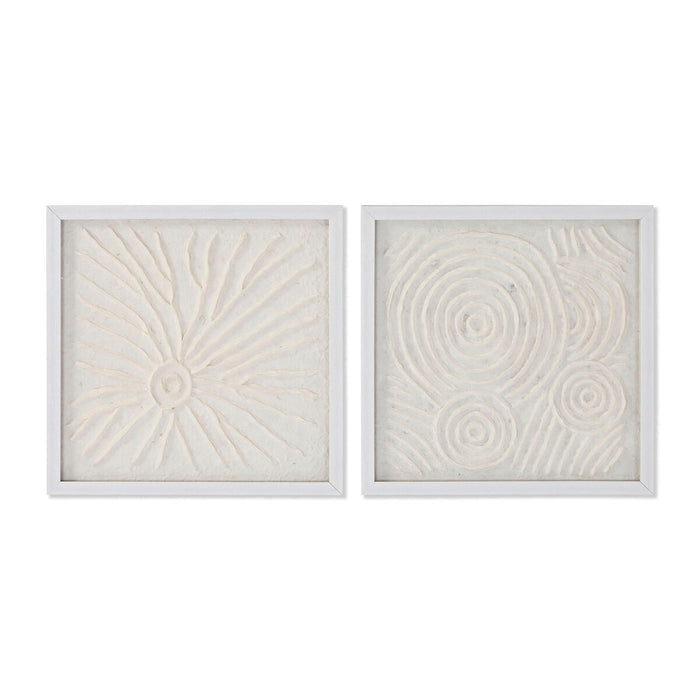 Set of 2 pictures Home ESPRIT Paper Crystal 35 x 2 x 35 cm