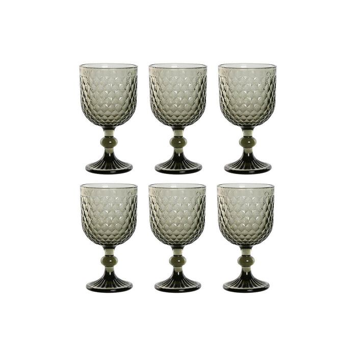 Set de Copas Home ESPRIT Gris Cristal 325 ml (6 Unidades)