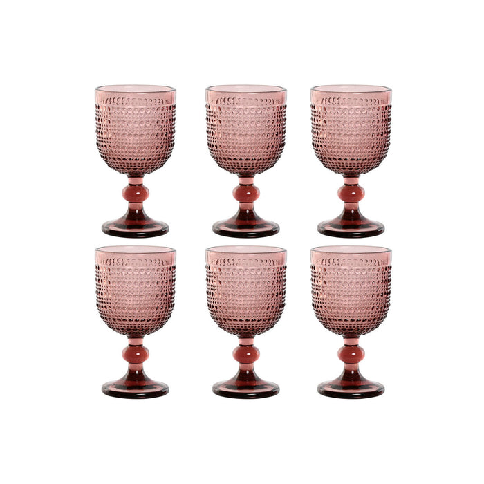 Set de Copas Home ESPRIT Rosa Cristal 240 ml (6 Unidades)