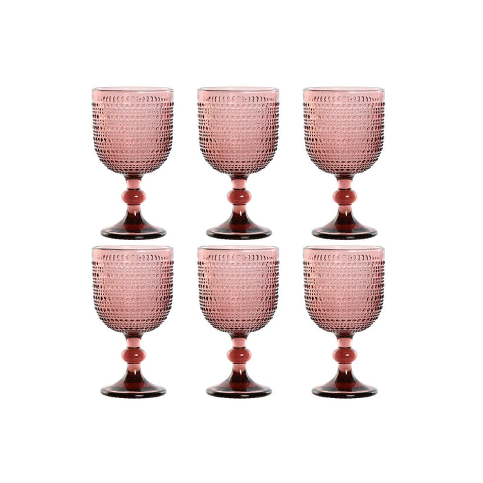 Set de Copas Home ESPRIT Rosa Cristal 325 ml (6 Unidades)