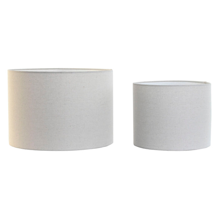 Paralume Home ESPRIT Beige Lino Metallo 40 x 40 x 28 cm (2 Unità)