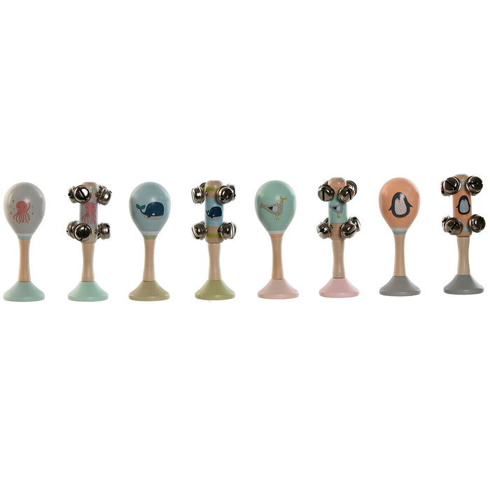 Juguete Musical Home ESPRIT Madera 11,5 x 2 x 15,5 cm Maracas (4 Unidades)