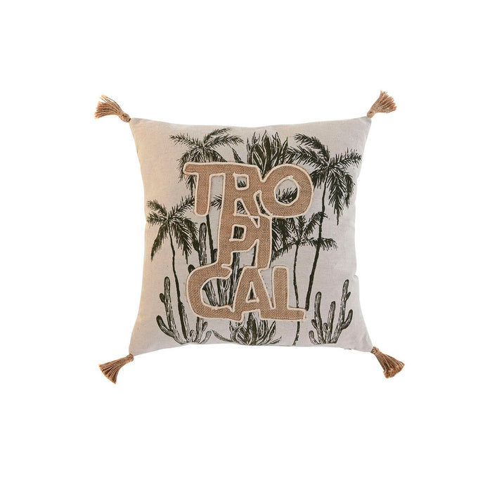 Cojín Home ESPRIT Beige Natural Tropical Boho 45 x 5 x 45 cm