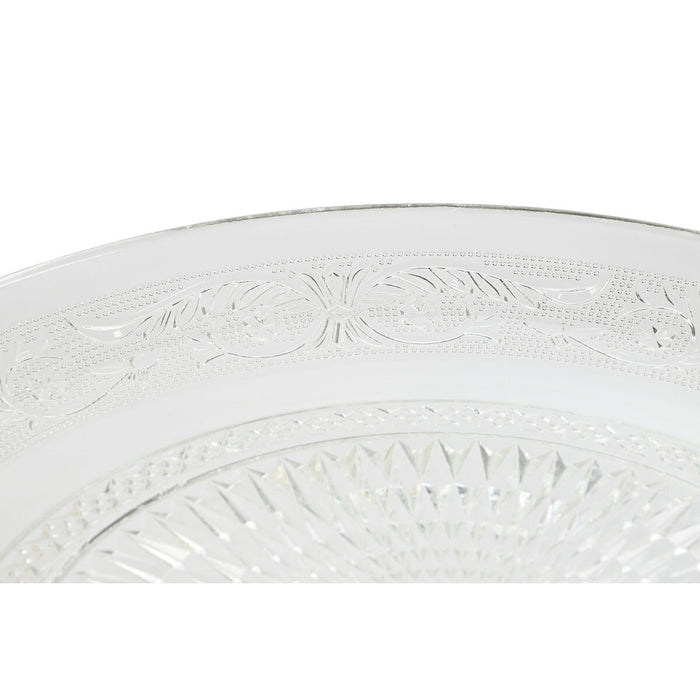 Plato Llano Home ESPRIT Transparente Cristal 33 x 33 x 9,4 cm