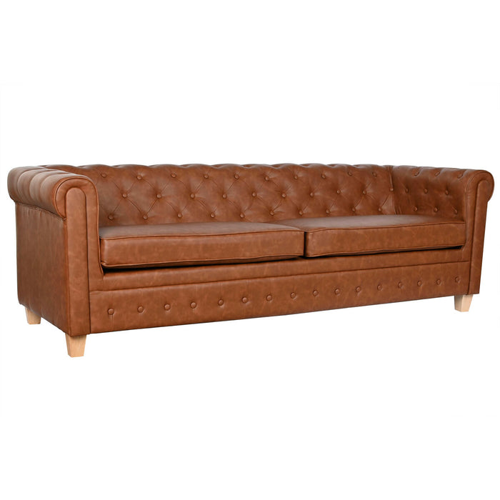 Sofá de 3 Plazas Home ESPRIT Marrón Natural Vintage 218 X 78 X 70 cm