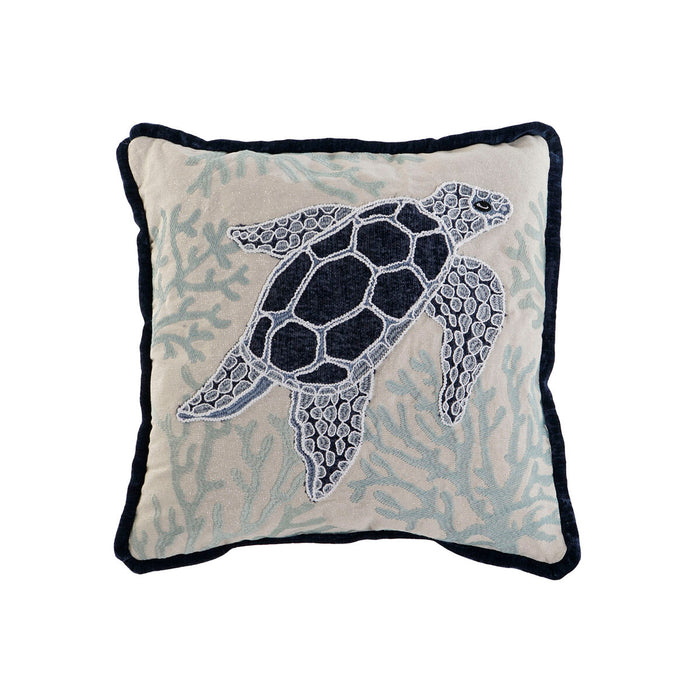 Cuscino Home ESPRIT Tartaruga Mediterraneo 45 x 15 x 45 cm