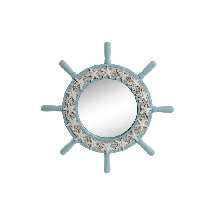 Specchio da parete Home ESPRIT Blu cielo Mediterraneo 42,5 x 3 x 42,5 cm