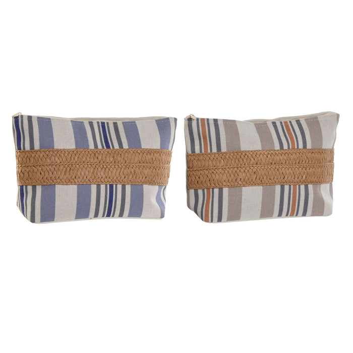 Nécessaire de Voyage Home ESPRIT Beige Lila 25 x 7 x 15 cm (2 Unités)