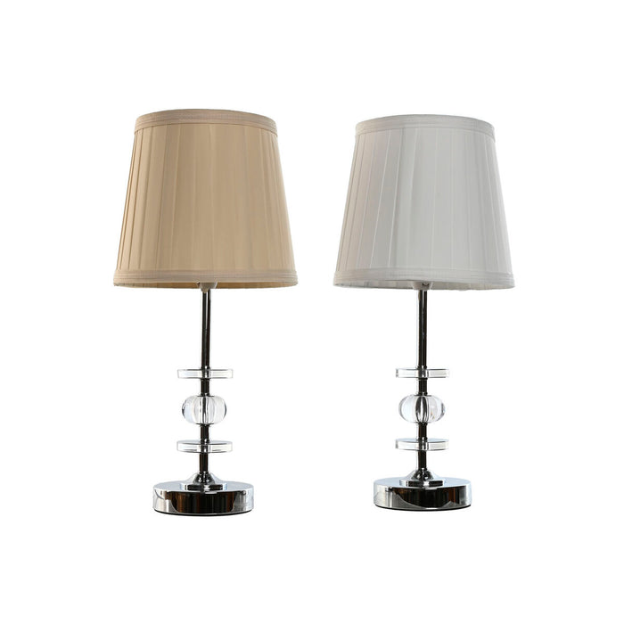 Lámpara de mesa Home ESPRIT Blanco Beige Metalizado Metal 25 W 220 V 20 x 20 x 43 cm (2 Unidades)