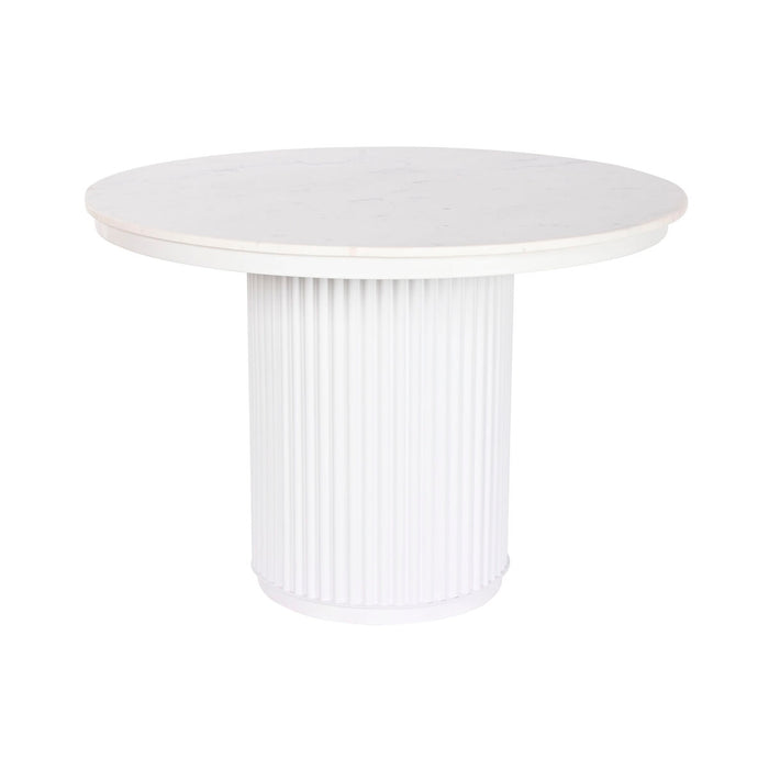 Mesa de Comedor Home ESPRIT Blanco Metal Mármol 110 x 110 x 76 cm