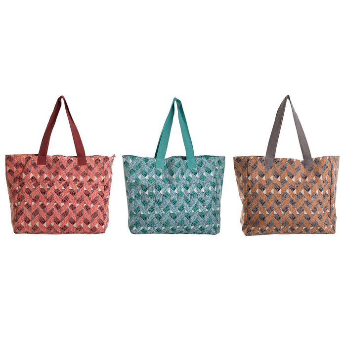Sac-à-main Femme Home ESPRIT Marron Turquoise Corail 55 x 14 x 35 cm (3 Unités)