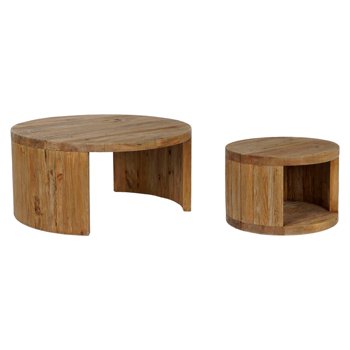Set of 2 tables Home ESPRIT Wood 99 x 99 x 48 cm