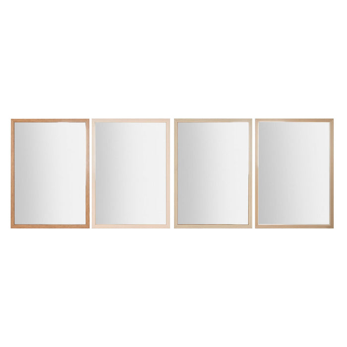 Specchio da parete Home ESPRIT Bianco Marrone Beige Grigio 66 x 2 x 92 cm (4 Unità)