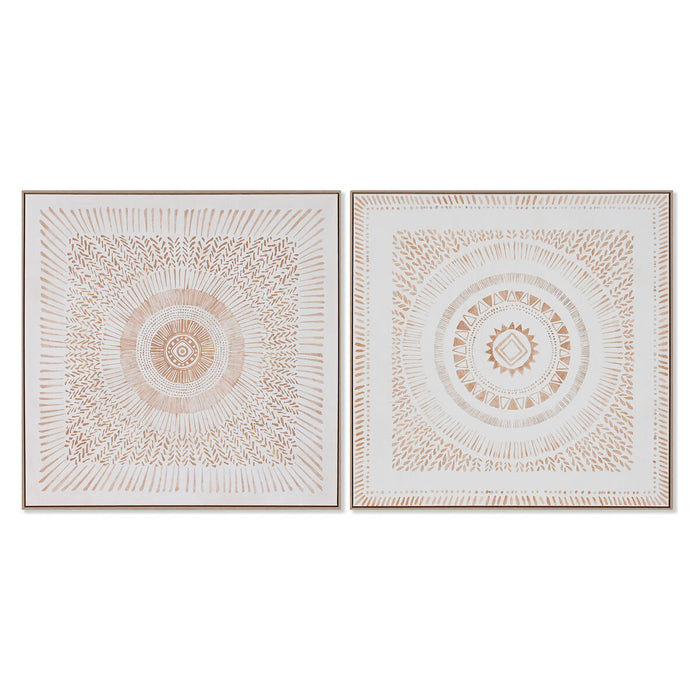 Cuadro Home ESPRIT Mandala Escandinavo 100 x 4 x 100 cm (2 Unidades)