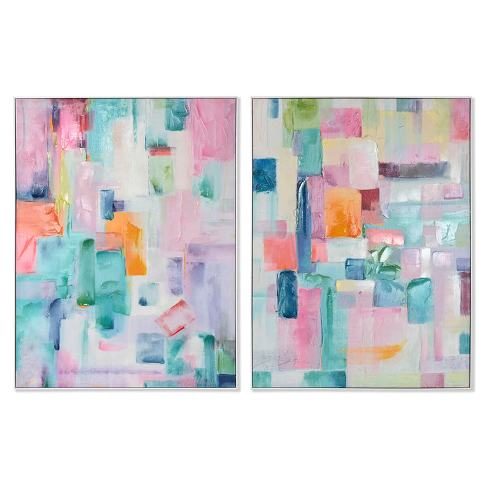 Cuadro Home ESPRIT Abstracto Urbano 90 x 3,5 x 120 cm (2 Unidades)