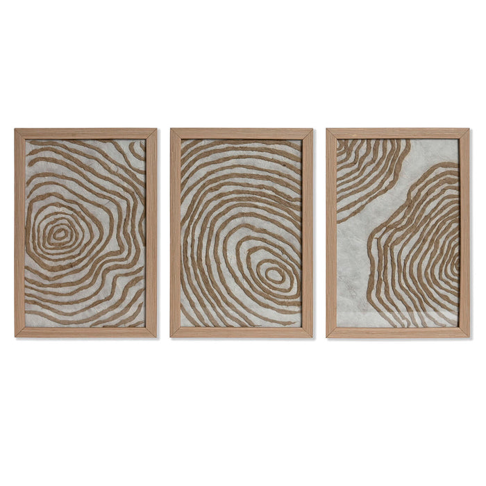 Set of 3 pictures Home ESPRIT Paper Crystal 20 x 2 x 30 cm (3 Pieces)