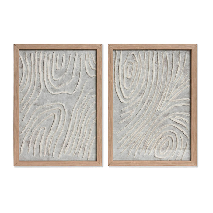Set of 2 pictures Home ESPRIT Paper Crystal 25 x 2 x 35 cm