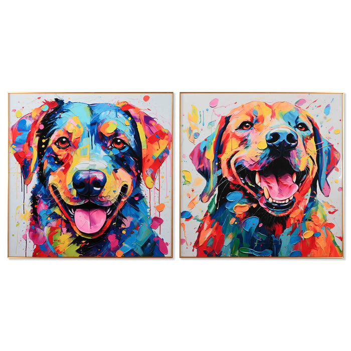 Quadro Home ESPRIT Moderno Cane 80 x 3 x 80 cm (2 Unità)