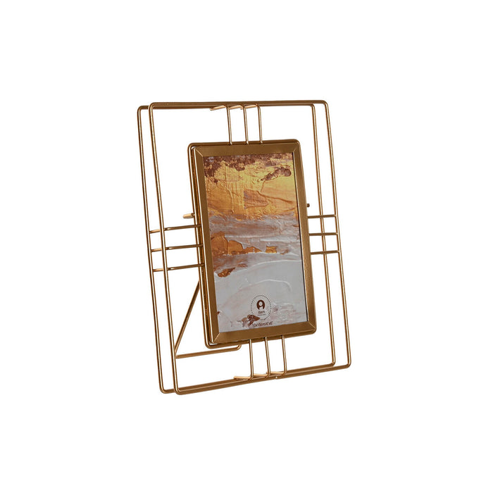 Photo frame Home ESPRIT Golden Metal Crystal 17,5 x 2,5 x 22,5 cm (12 Units)
